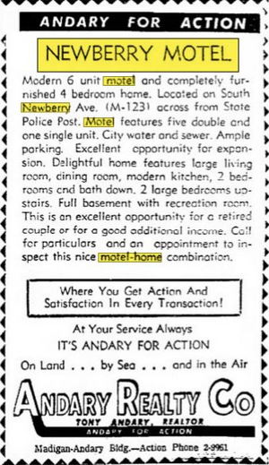 Newberry Motel - Jan 1970 For Sale (newer photo)